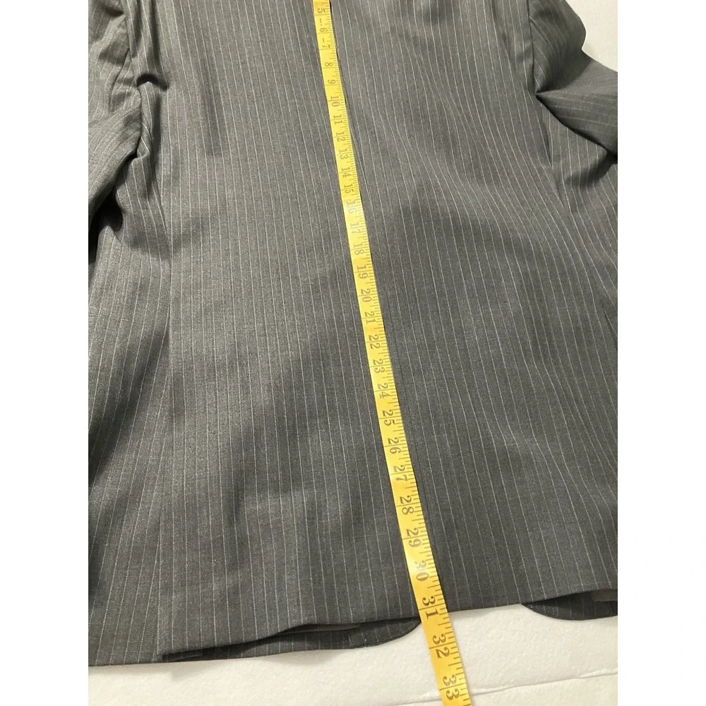 B by Brooks Brothers Mens Blazer 46R Grey Stripe Sport Coat Stretch Wool Classic